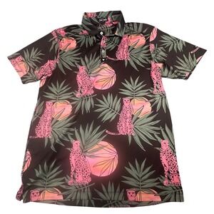 Bad Birdie Dayglow Men's Large Performance Golf Polo Short Sleeve Athletic Shirt